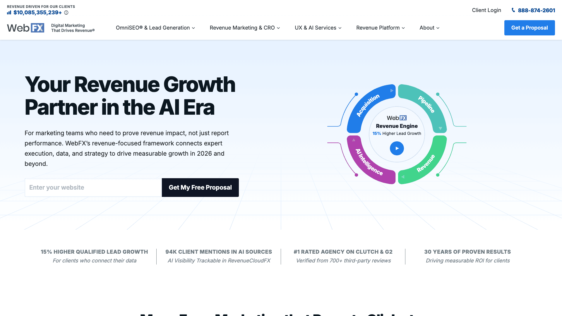 WebFX agency homepage