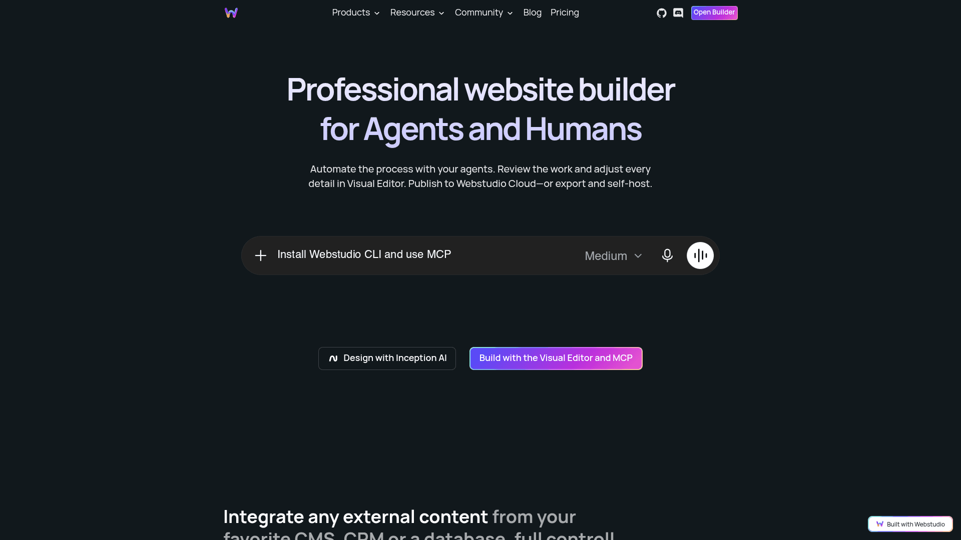 Webstudio homepage