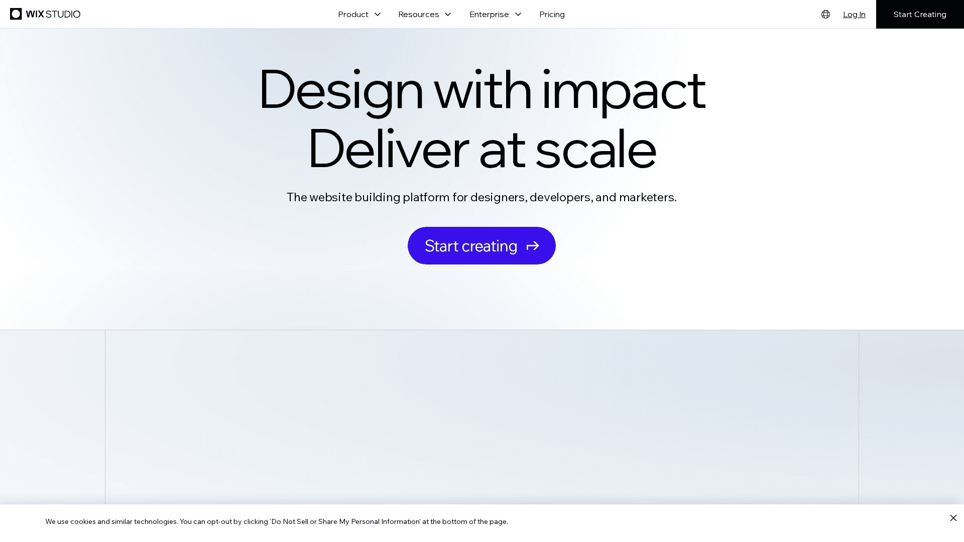 Wix Studio homepage
