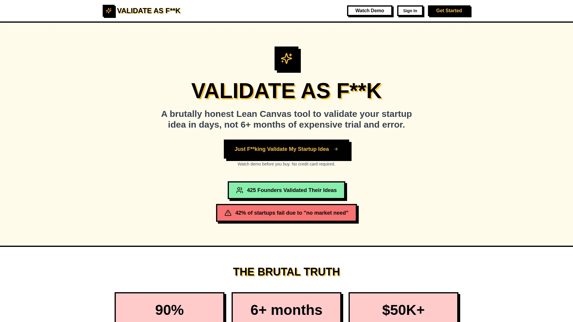 Just F**king Validate Your Startup Idea screenshot